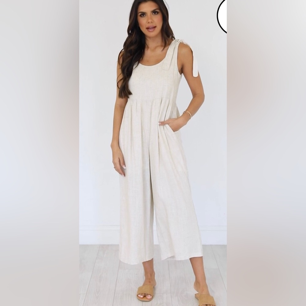New ~ Pink Lily Linen Jumpsuit ~ Size XL